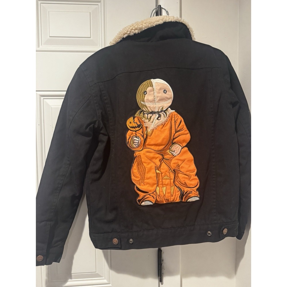 Middle Of Beyond Trick Or Treat Sherpa Collar Jacket Sam Graphic XS Halloween
